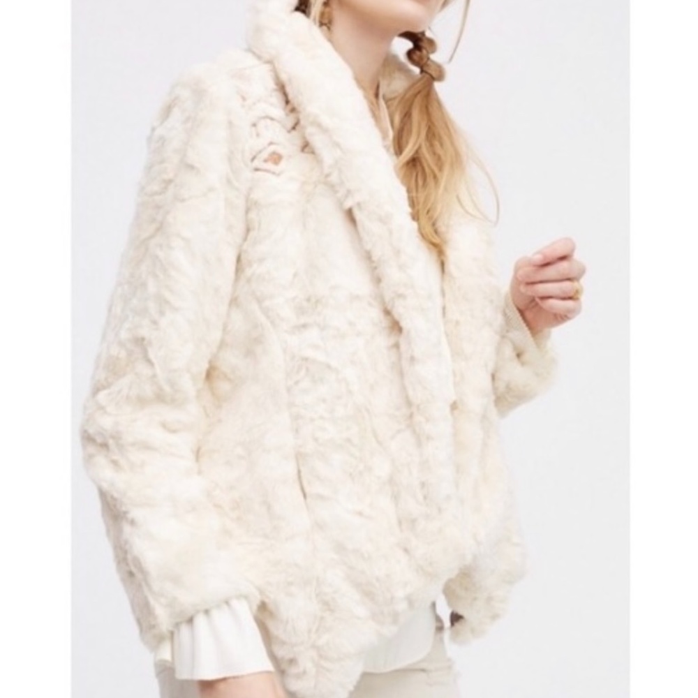 Free People Embroidered Cascade Fur Jacket